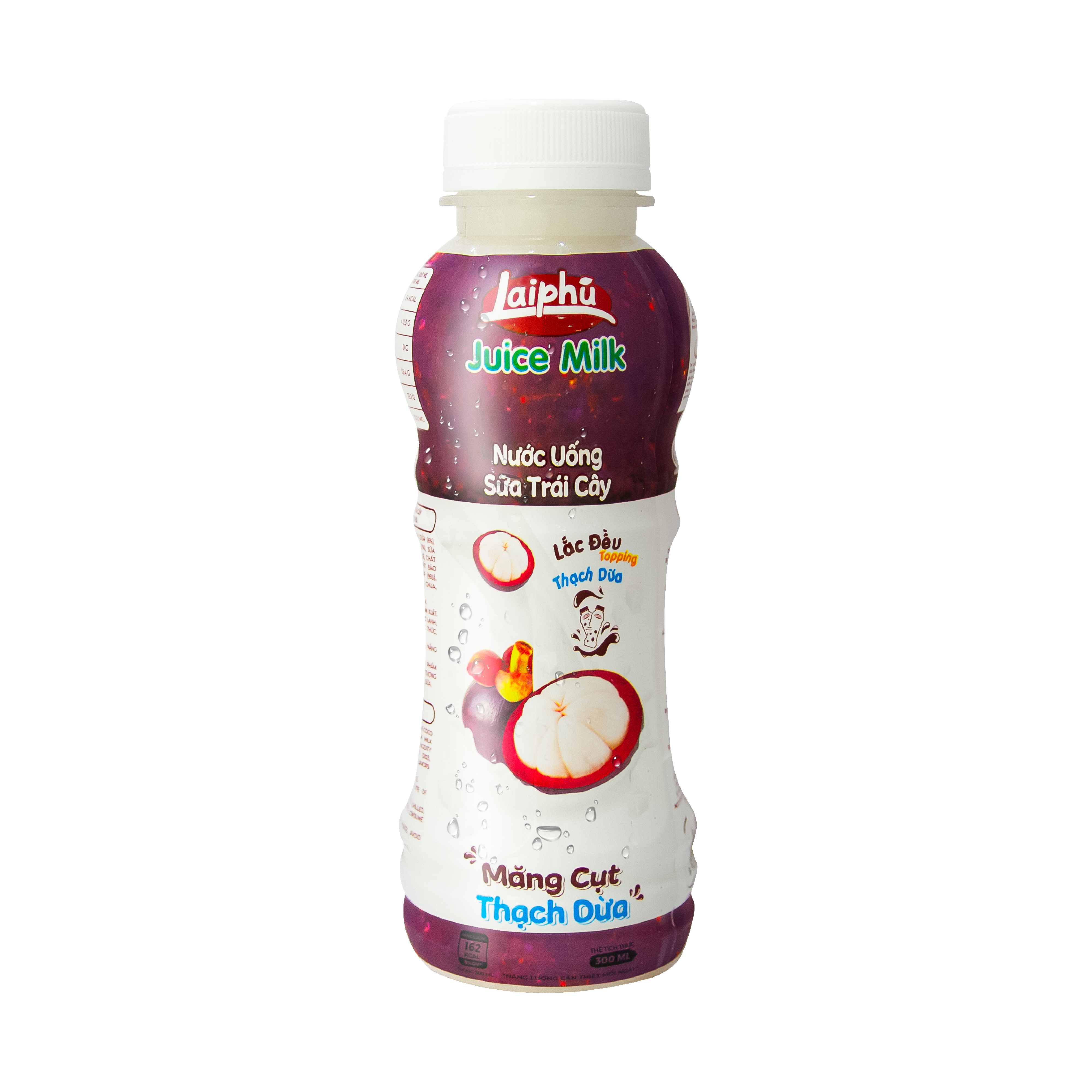 Sữa Trái Cây Măng Cụt Thạch Dừa Lai Phú Chai 300ml - Lốc 6 Chai