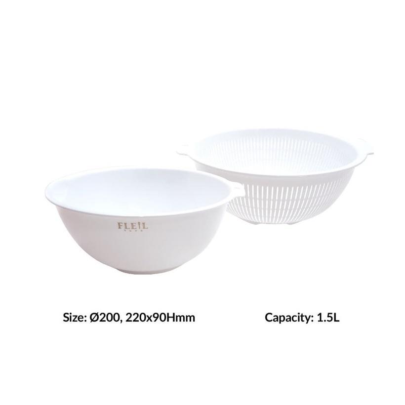 Hộp đựng/cất bảo quản thực phẩm ( Chữ nhật 2000ml ) + 01 Rổ nhựa 2 lớp (1.5 L) cao cấp ( Giao hàng ngẫu nhiên ) - Hàng nội địa Nhật Bản.