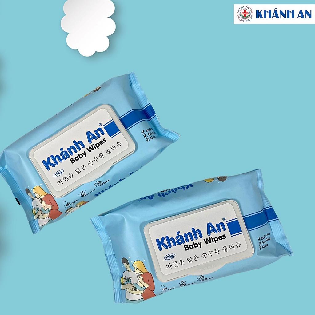 Khăn ướt BABY WIPES Khánh An mềm mại thơm mát cho da nhạy cảm trả làn da tươi mát đầy sức sống cho bé và cả nhà