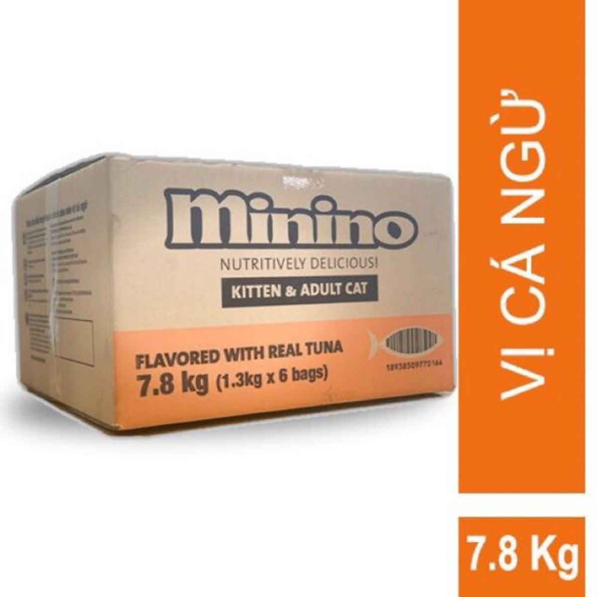 1 THÙNG 6 GÓI THỨC ĂN CHO MÈO MININO 1,3KG