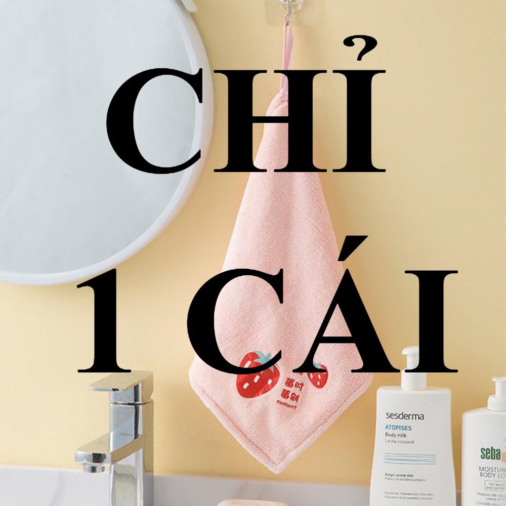 SET 5 Khăn lau tay COTTON nhà bếp siêu thấm nước có móc treo tiện lợi, KÍCH THƯỚC 30x30cm, độ bền cao, mềm mại nhanh khô