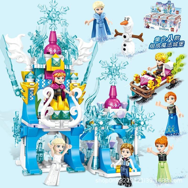 Đồ chơi xếp hình Công chúa Elsa Snow Castle, lâu đài tuyết cho bé gái