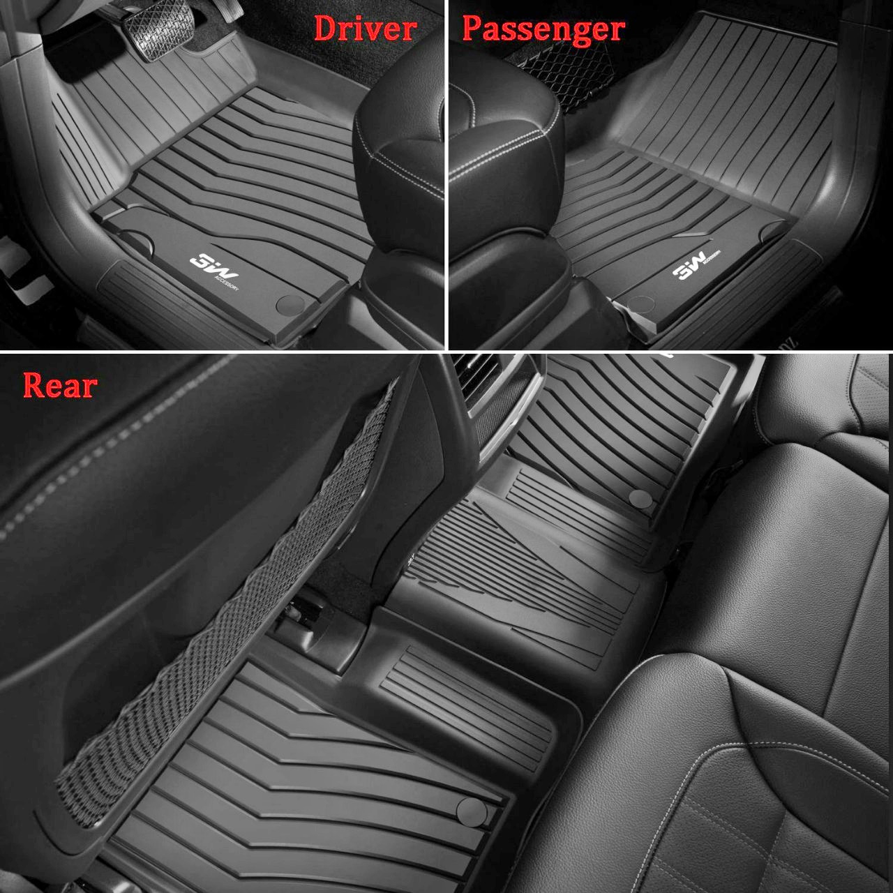 Thảm lót sàn xe ô tô danh cho Mercedes GLE 2015 - 2019 Nhãn hiệu Macsim 3W chất liệu nhựa TPE đúc khuôn cao cấp - màu đen