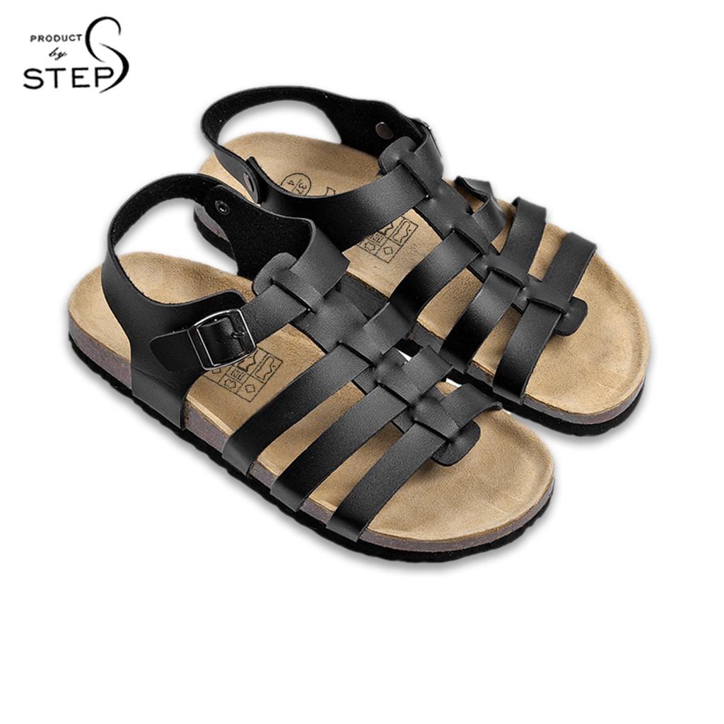 Giày đế trấu Unisex Da tổng hợp Quai Rọ chiến binh