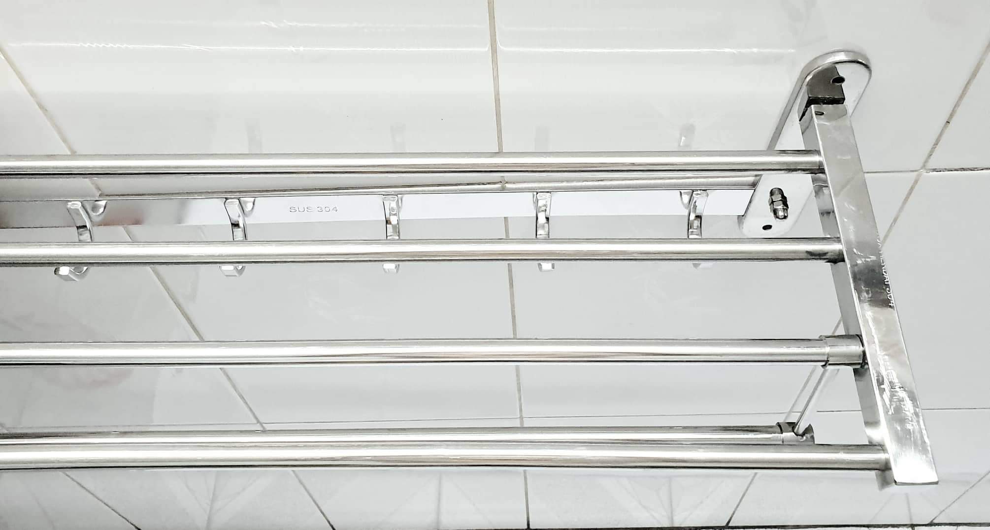 Máng khăn xếp đa năng thanh cố định inox 304
