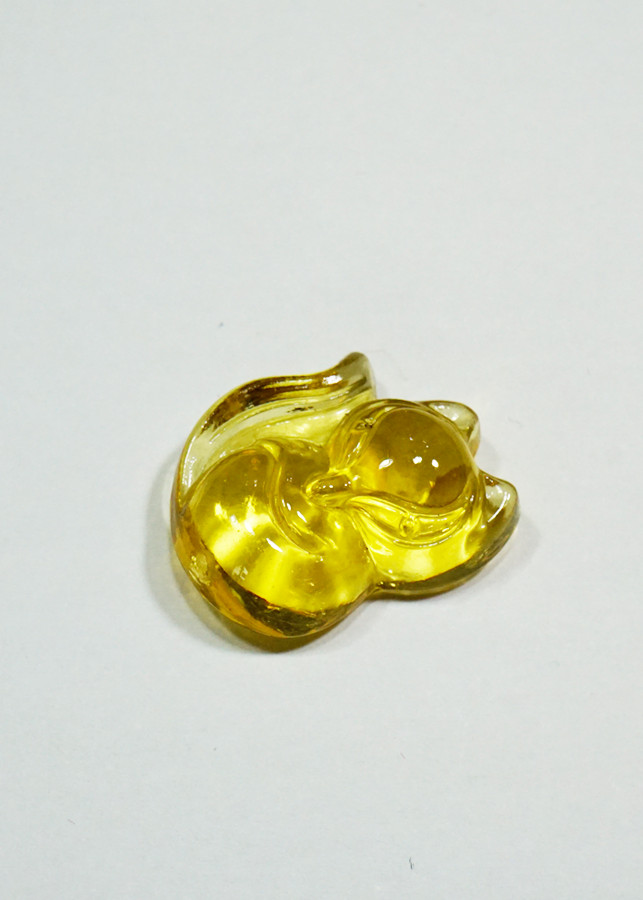 Mặt dây Hồ Ly thân thiện đá Topaz vàng Tình Duyên - mạng Thổ