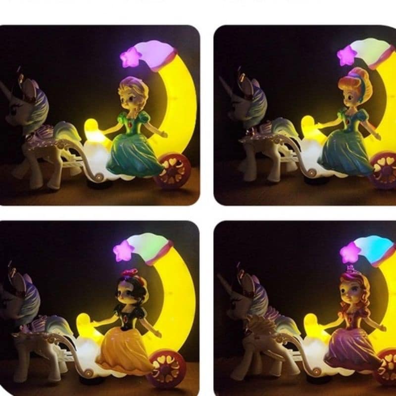 Đèn lồng Elsa, Sofia, Bạch Tuyết ngồi xe ngựa Pony chạy pin có nhạc có đèn cho bé chơi Trung Thu