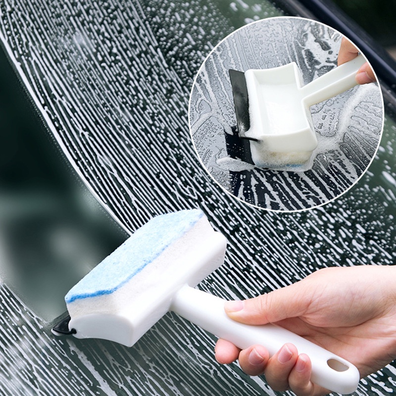 Cây lau kính cầm tay mini 2 mặt tiện lợi thông minh đa năng làm sạch cửa kính cửa sổ kính xe ô tô, đồ chùi kiếng