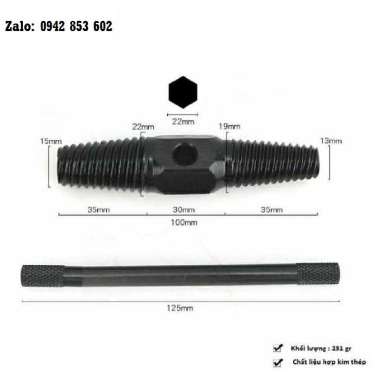 Tool xử lý , vặn ren 2 đầu vặn ren gãy , Taro ren ngược 2 đầu 21-27