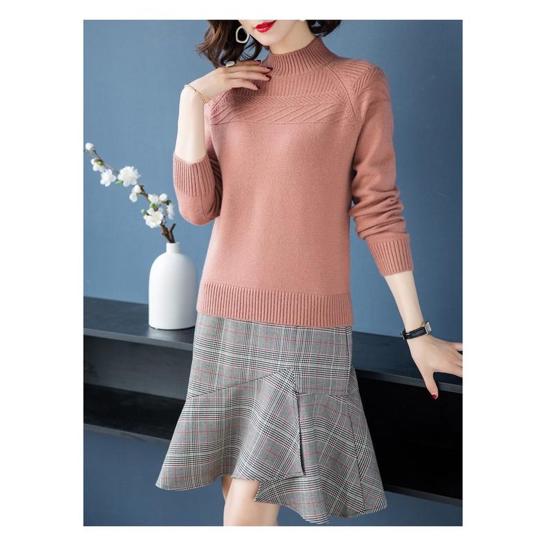MS325 Áo len cổ 3p ngực cách điệu len lông cừu siêu mềm dày dặn