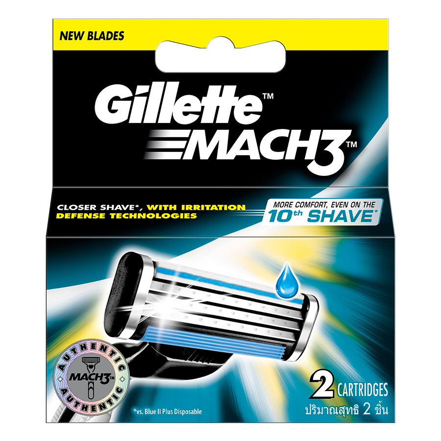 Lưỡi Dao Cạo Gillette Mach 3 Basic (Hộp 2 Lưỡi)