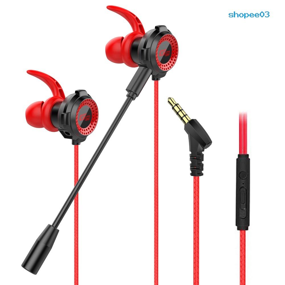 G20 Wired 3.5mm Plug Dynamic Gaming Earphones with Microphone for Phones/PC