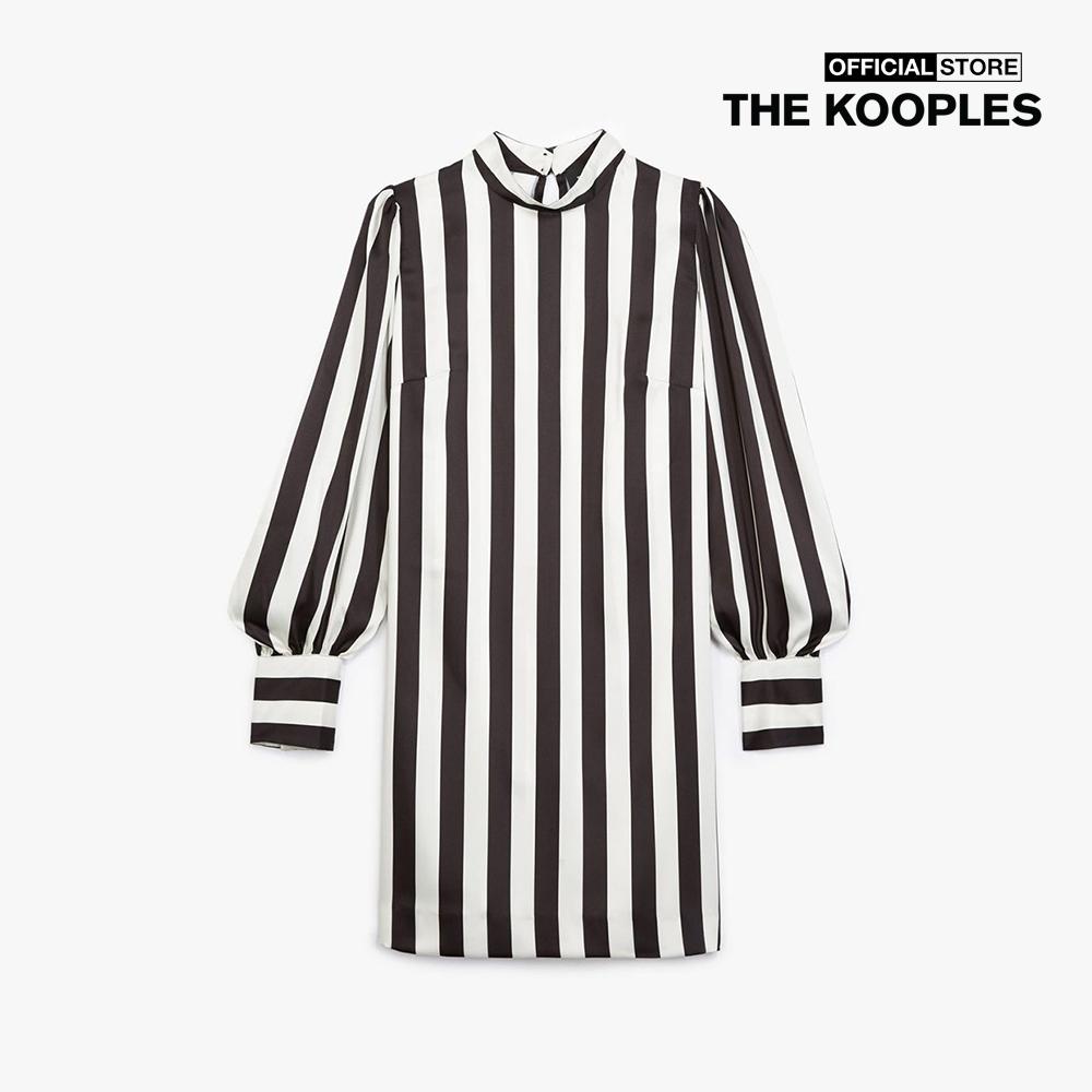 THE KOOPLES - Đầm mini cổ trụ tay dài Striped FROB21022K