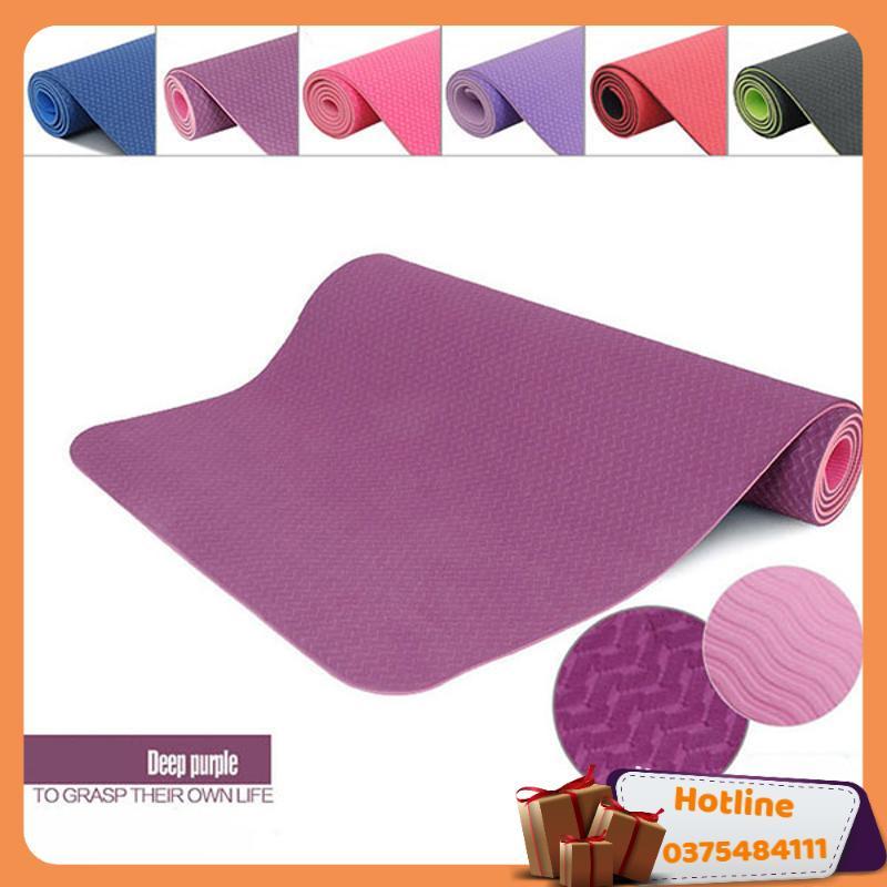 Thảm Tập Yoga 2 Lớp Tpe 6Mm Cao Cấp - Thảm Tập Gym Và Yoga Chuyên Nghiệp Qs - Nhiều Màu - Hàng Loại 1