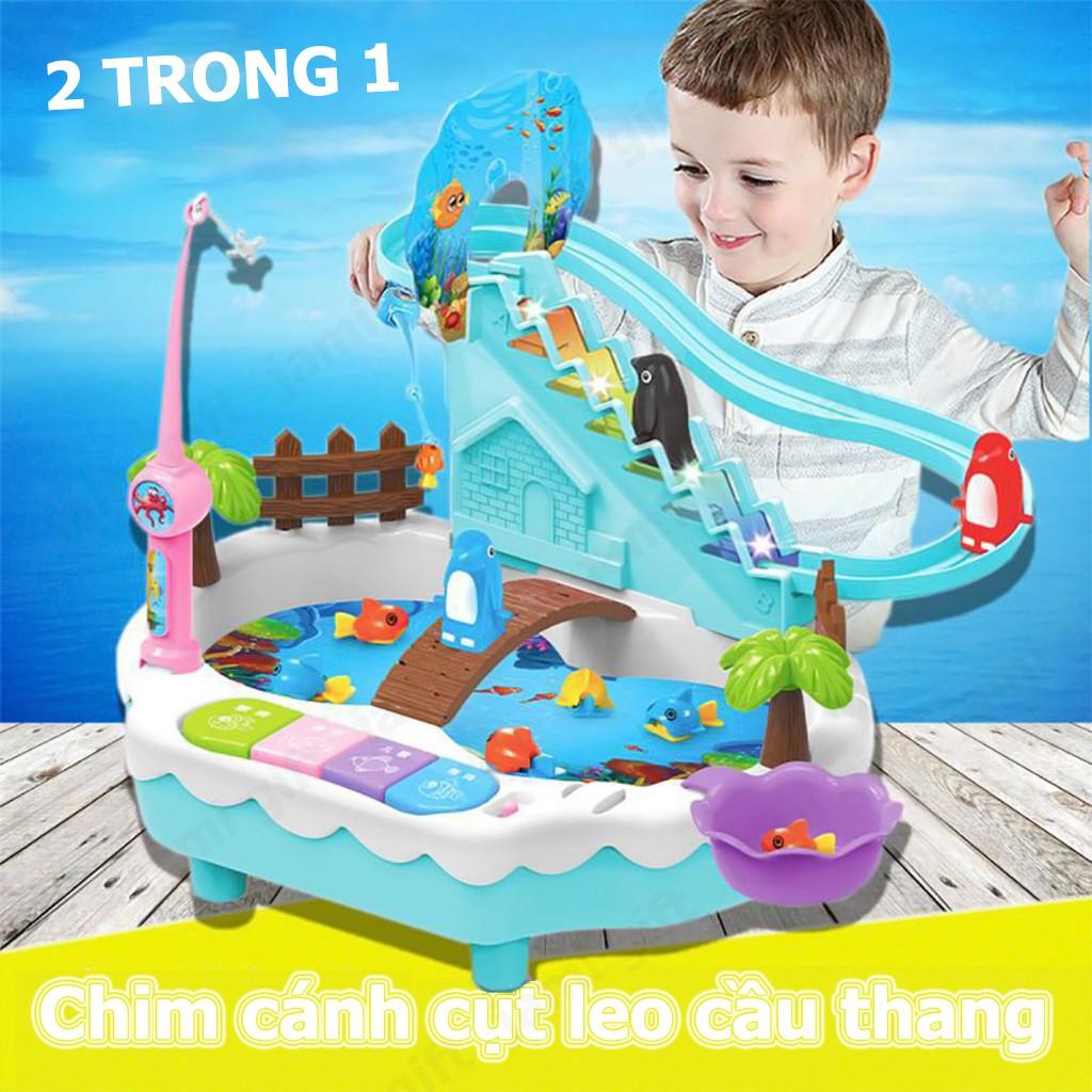 Bộ Đồ Chơi Câu Cá Hồ Cánh Cụt Đổ Nước Thật - Đồ Chơi Vui Nhộn Cho Bé