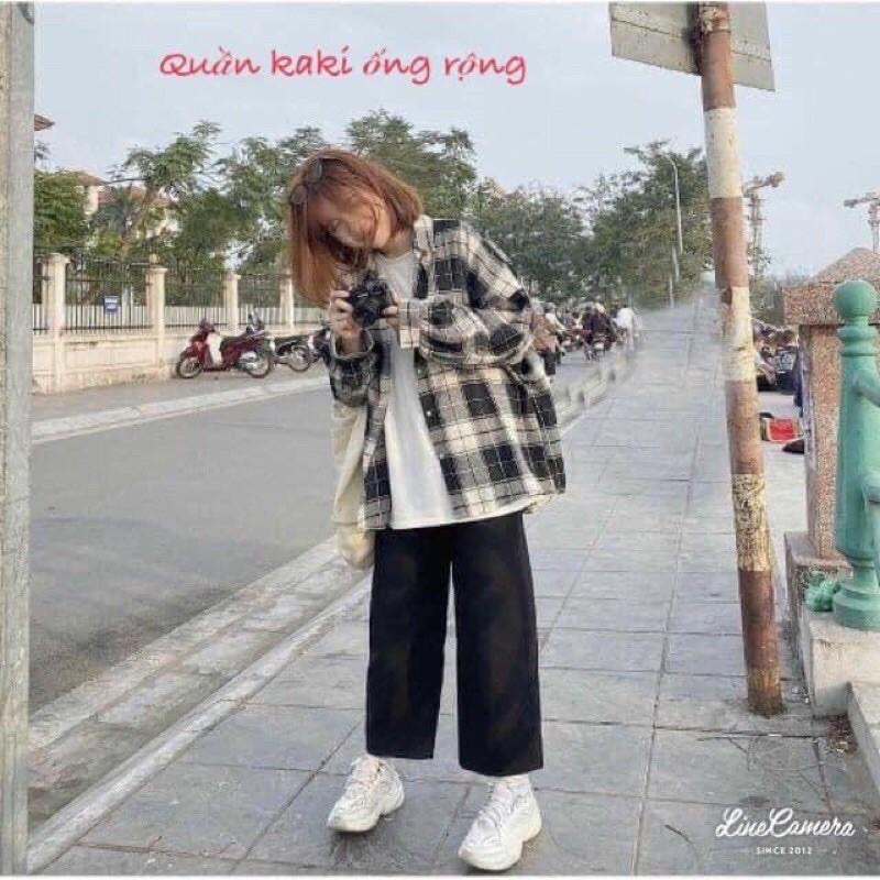 Quần Ống Suông Kaki Unisex