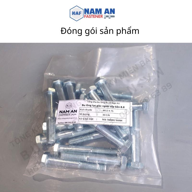 Bulong M14 cấp bền 8.8, bu lông lục giác M14, bu lông 8.8, độ dài: 40-&gt;150 mm. Màu: Đen, Vàng, Trắng