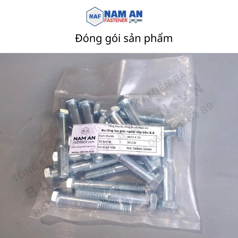 Bulong M18 cấp bền 8.8, bu lông lục giác M18, bu lông 8.8, độ dài: 40->200 mm. Màu: Đen, Vàng, Trắng