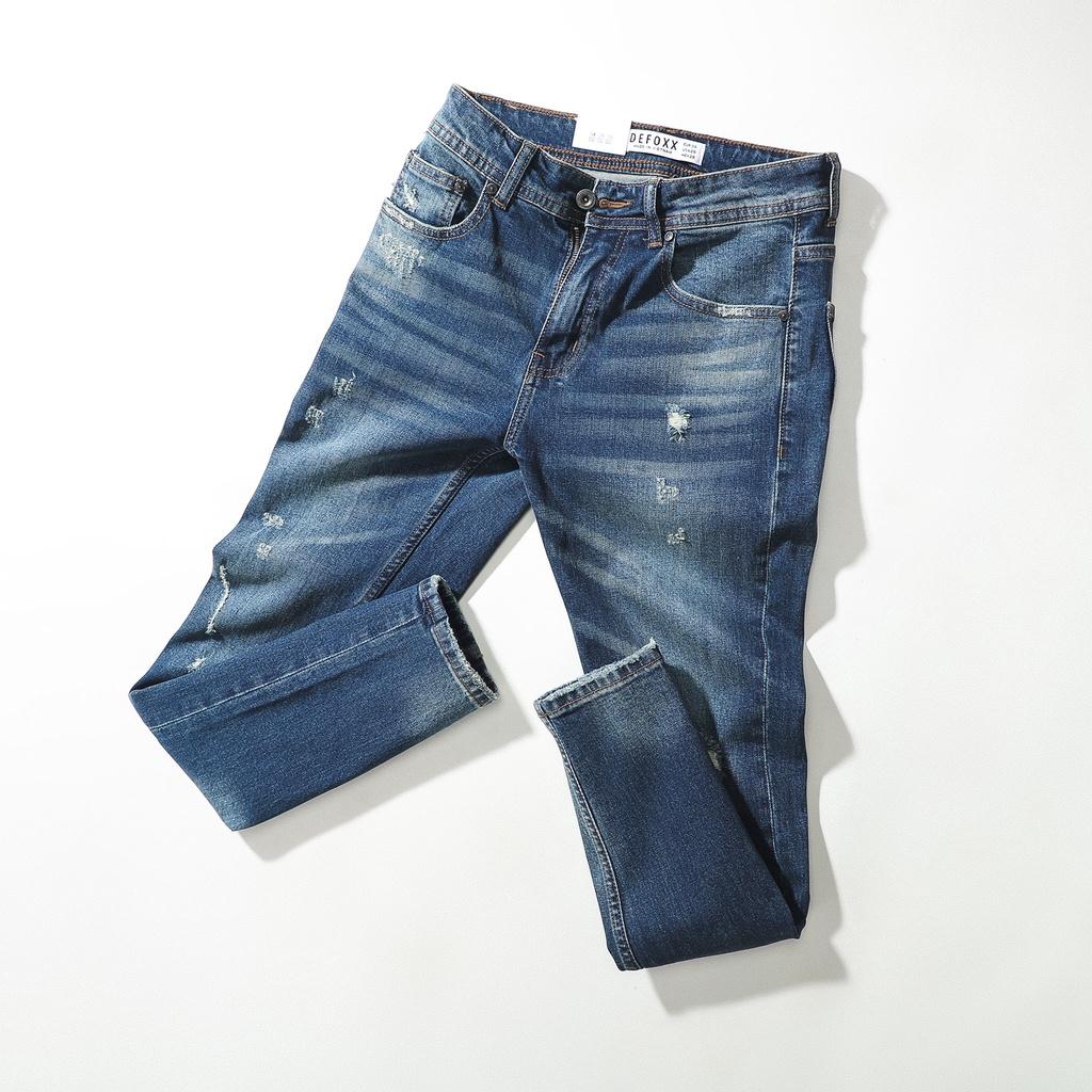 Quần jean xanh green wash rách nhẹoem form slimfit - Quần jeans nam cao cấp LASTORE MENSWEAR