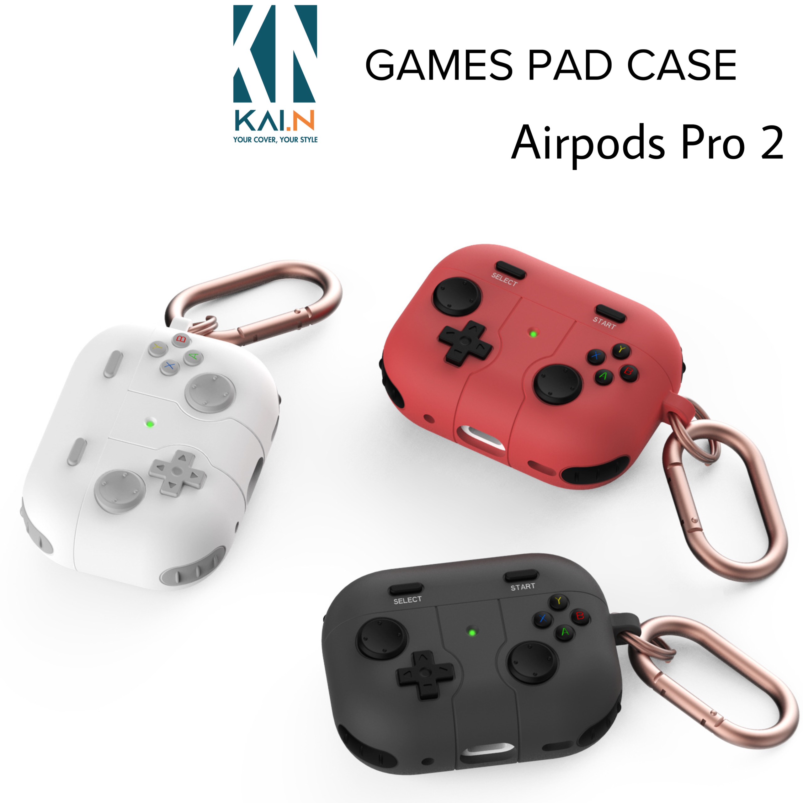 Ốp Case Dành Cho Airpods PRO 2, Kai.N Game Pad Case Kèm Móc Khóa - Hàng Chính Hãng