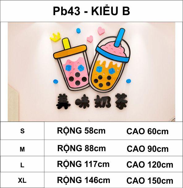Tranh mica dán tường - love trà sữa, happy milk tea trang trí cửa hàng trà sữa, trà tranh, quán nước