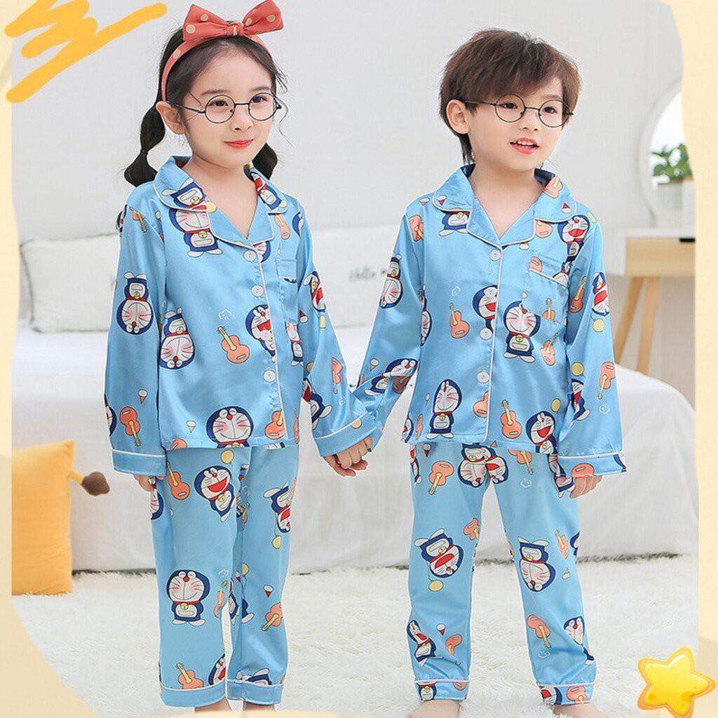 Bộ đồ ngủ cho bé trai bé gái mặc đều xinh, Đồ bộ Pijama in hình cute cho bé từ 9-28kg Moon House