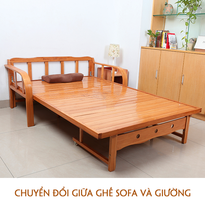 Sofa Tre, Chõng Tre Sofa Kết Hợp 2 Trong 1 Vật Liệu Tre Chắc Chắn, Bền, Chịu Lực Cao Chống Mối Mọt 100% Cật Tre