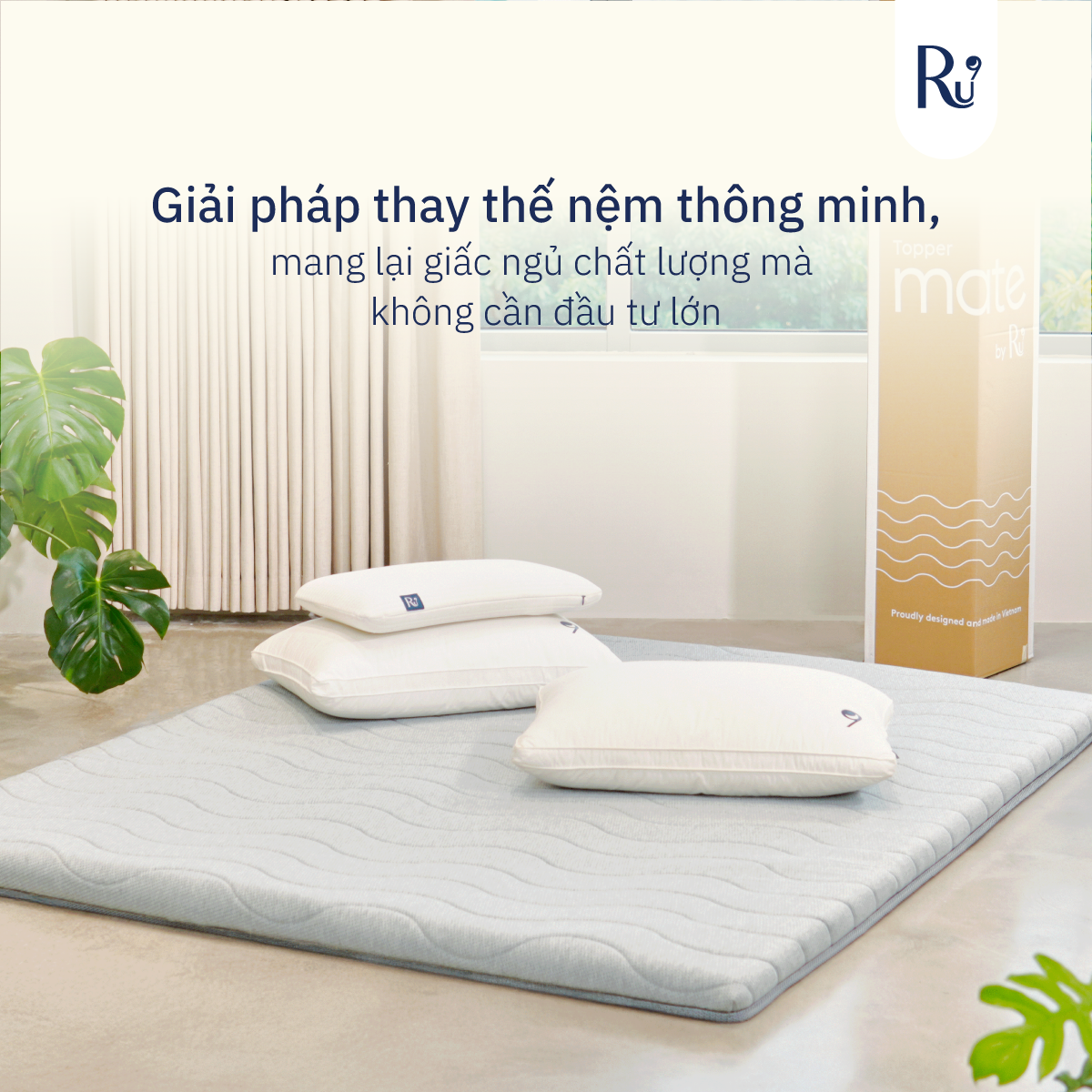 Nệm Trải Sàn Cao Cấp Foam Topper Mate Ru9 - Màu Xám | Lớp Foam Nâng Đỡ | 5 Kích Thước | 07 Ngày 1 Đổi 1
