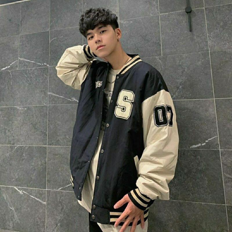 Áo Bomber Jacket Dù 2 Lớp in ZREW-S Form Rộng Unisex Nam Nữ Phong Cách Hàn Quốc