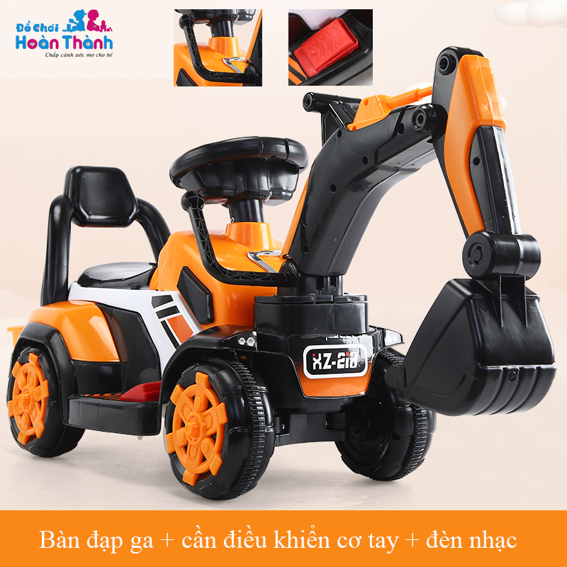 Xe cẩu điện trẻ em cỡ lớn, có thể di chuyển tiến lùi điều chỉnh cần múc