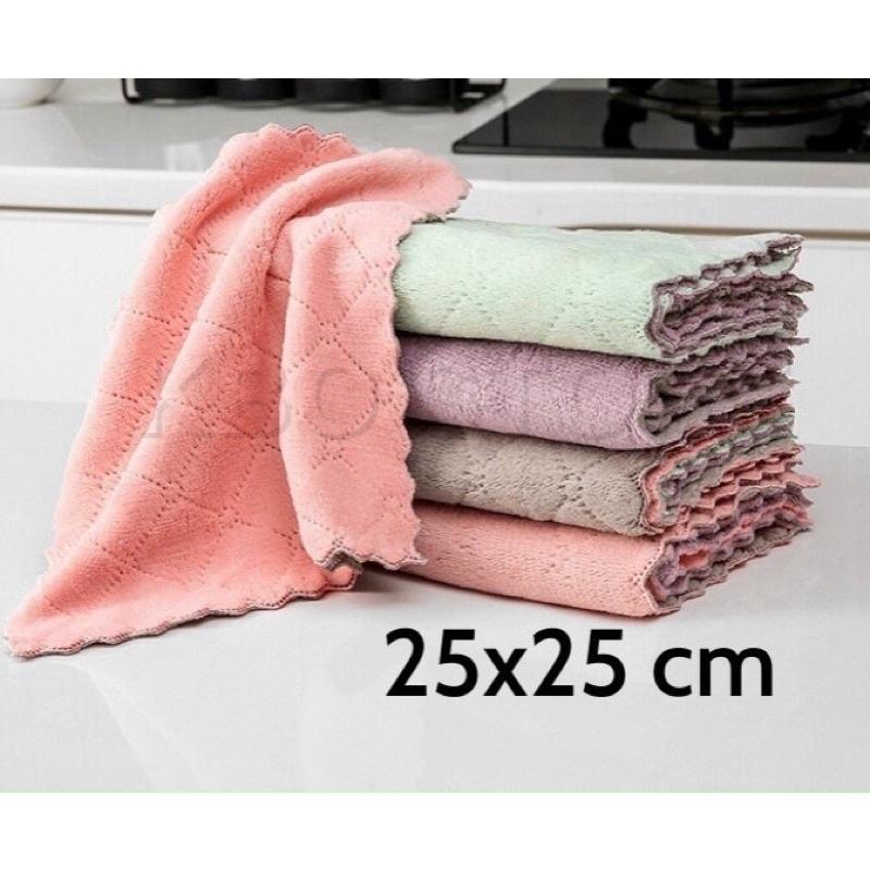 10 cái Khăn lau bếp đa 25x25cm năng siêu thấm 2 mặt