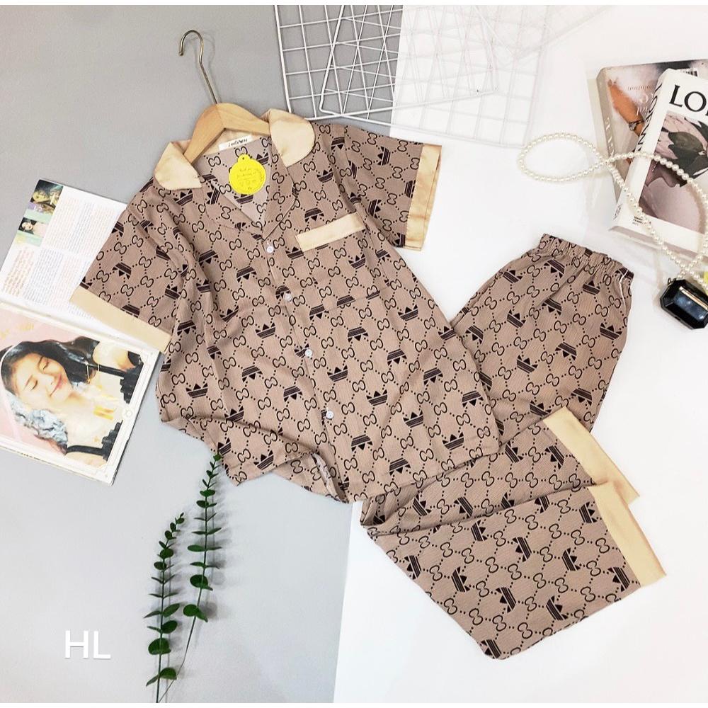Đồ bộ nữ pijama mặc nhà, bộ ngủ dễ thương freesize vải lụa dưới 55kg quần dài áo cộc -xshop18