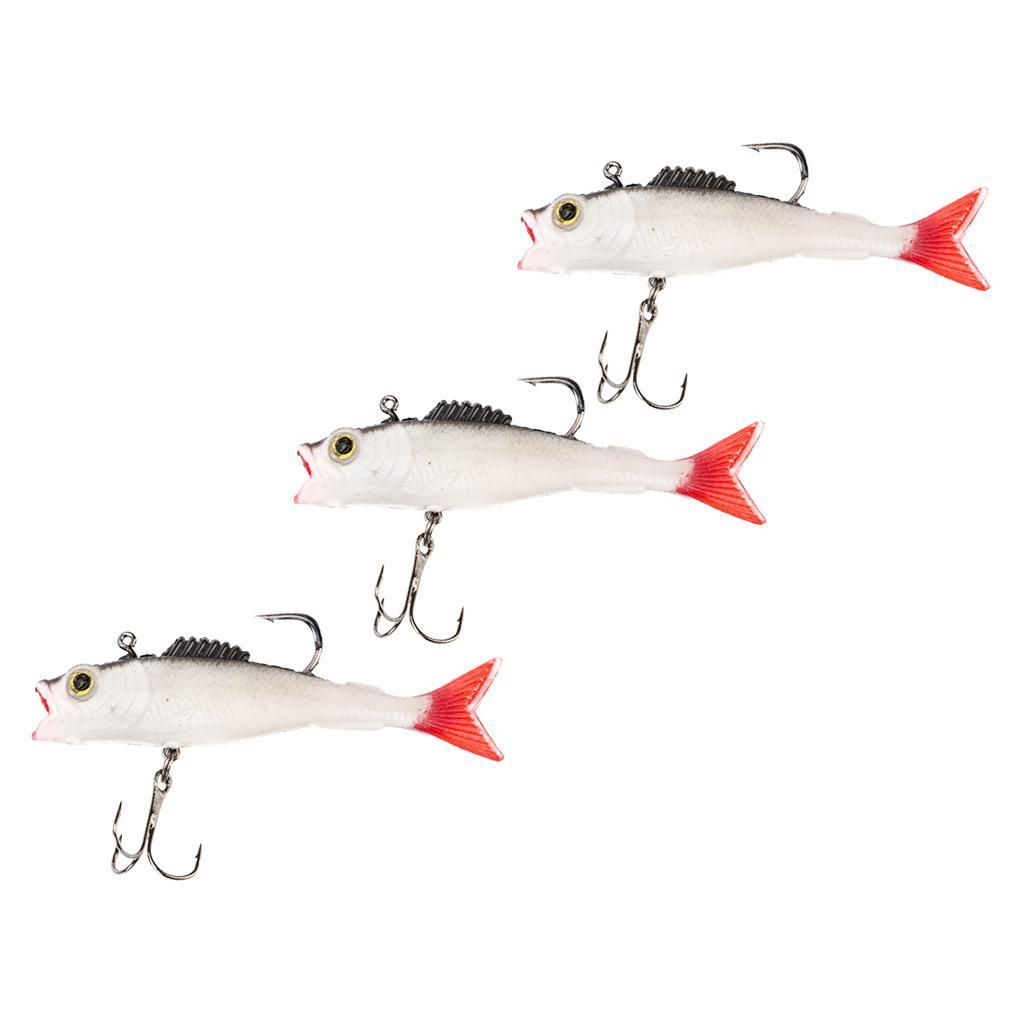 3pcs 9cm PVC Sinking Swimbaits Soft Lead Fishing Lures for Trout Bass Salmon Sea Fishing Tackle