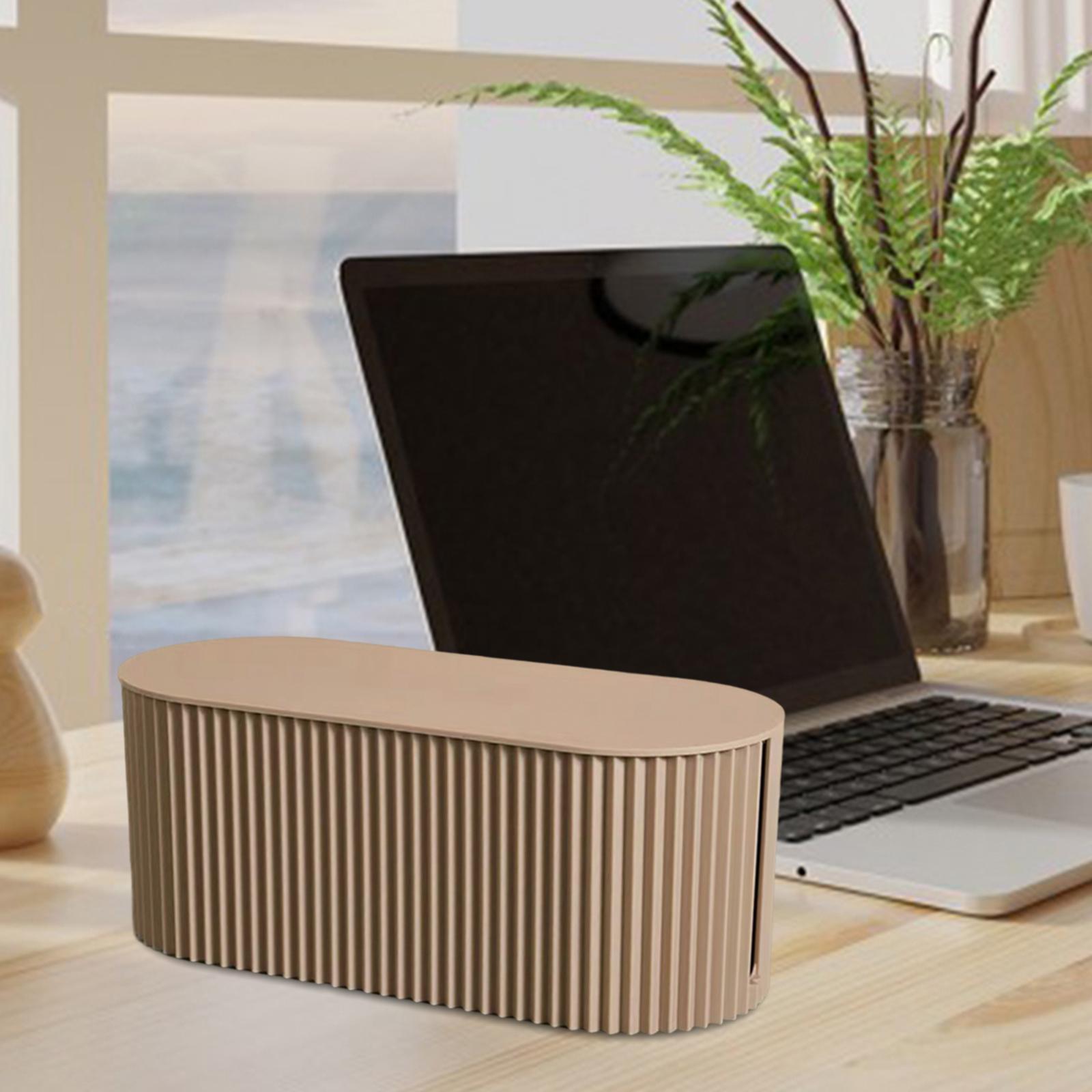 Cable Management Box Hide Conceal Cord Organizer Box for Computer Desk