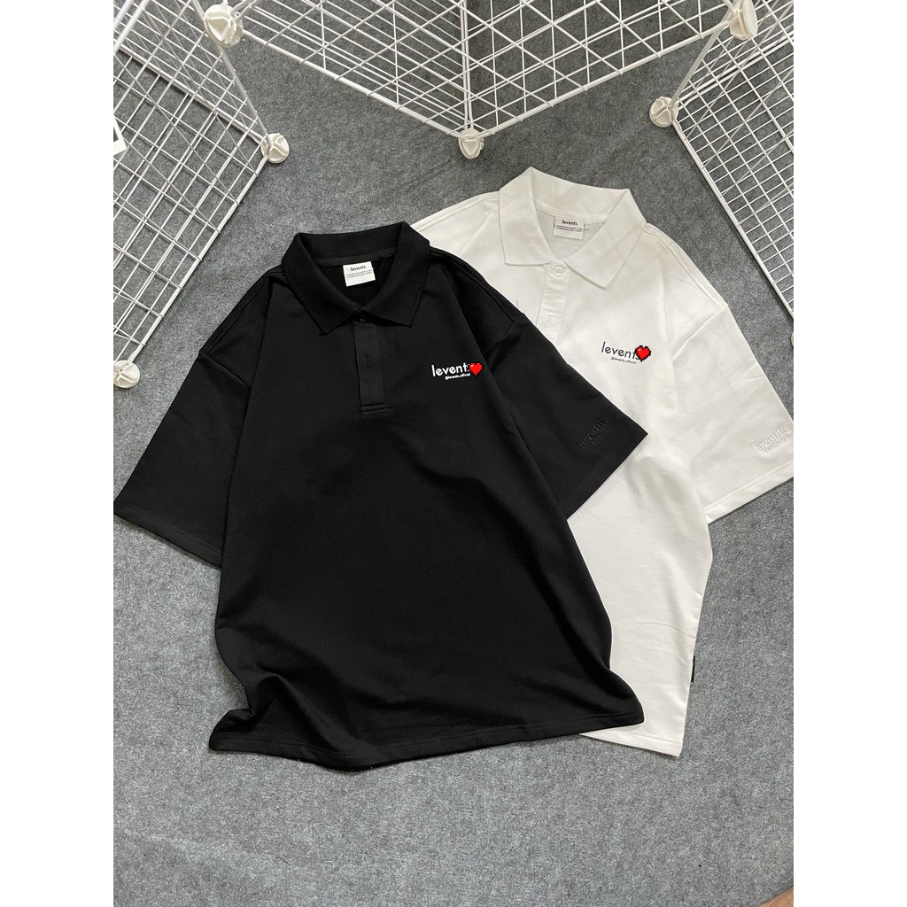 Áo thun polo Local brand , Tee Levent mini popular phông cổ trụ Unisex nam nữ , chất liệu cotton oversize form rộng - Gin Store