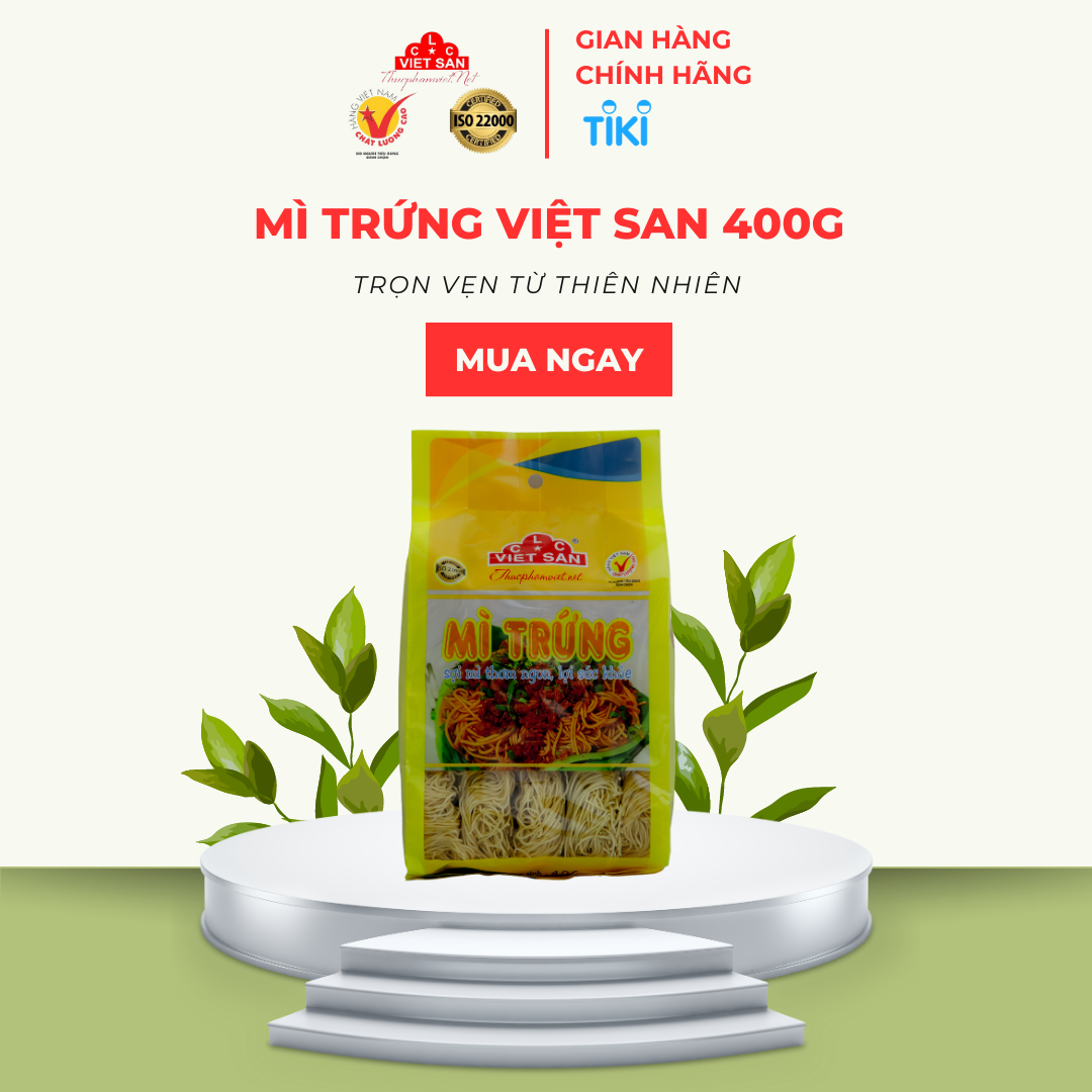 Mì Trứng Vắt Sợi Nhỏ Việt San Gói 400 gram