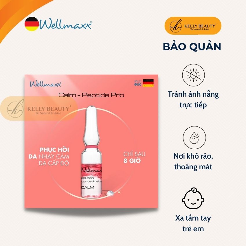 Huyết Thanh Phục Hồi Da Phase 2 Calm WELLMAXX - Làm Dịu Da Kích Ứng, Đỏ, Châm Chích; Ngừa Giãn Mao Mạch | Kelly Beauty