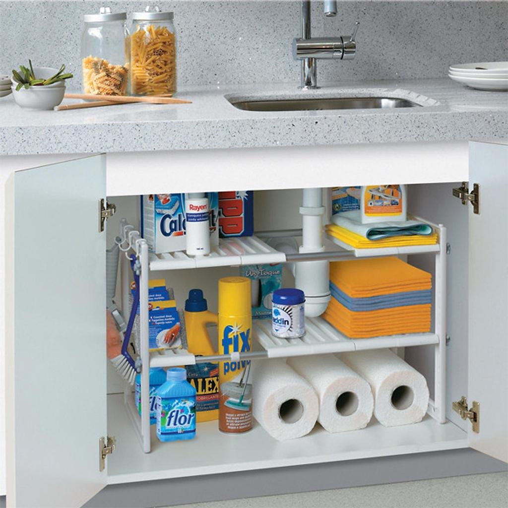 Kệ Để Đồ Gầm Trạn Nhà Bếp 2 Tầng Đa Năng Cao Cấp - Nhỏ Gọn - Tiện Dụng - Chắc Chắn