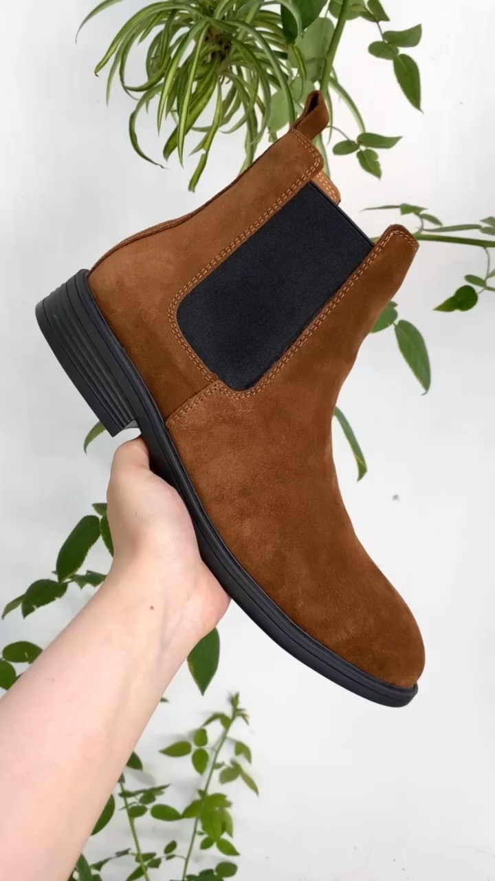 Chelsea Boot cao cổ nam da bò thật TEFOSS HN601 size 38-44 màu tobacco