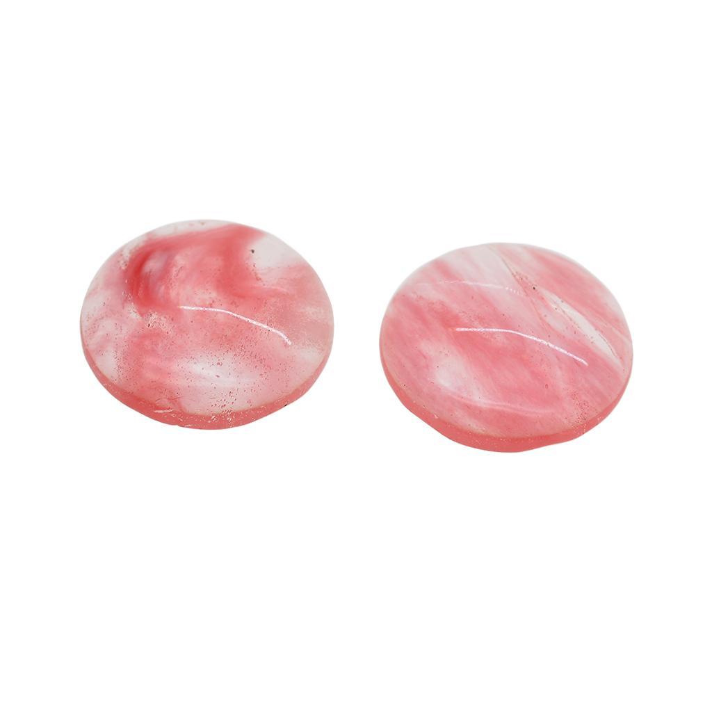 2 Pieces 25mm Round Cabochon Watermelon Quartz Gemstone Beads DIY Crafts