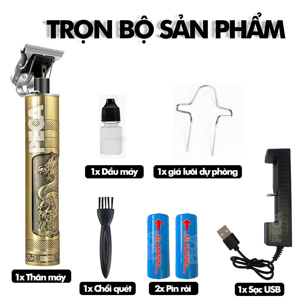 Tông đơ chấn viền không dây Kemei KM-1974C có 2 pin rời thay thế sử dụng dây sạc USB tiện lợi, có thể khắc tatoo, cạo trắng, cạo đầu trọc, cắt tóc chuyên dụng