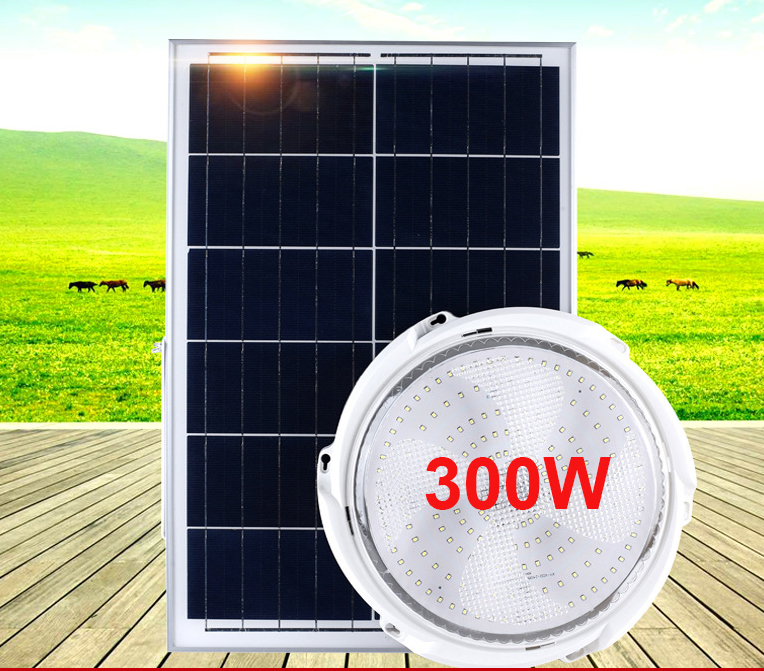 Đèn năng lượng mặt trời ốp trần 300W, Vỏ nhôm, Tấm pin NLMT rời, Ánh sáng trắng- 300WOT