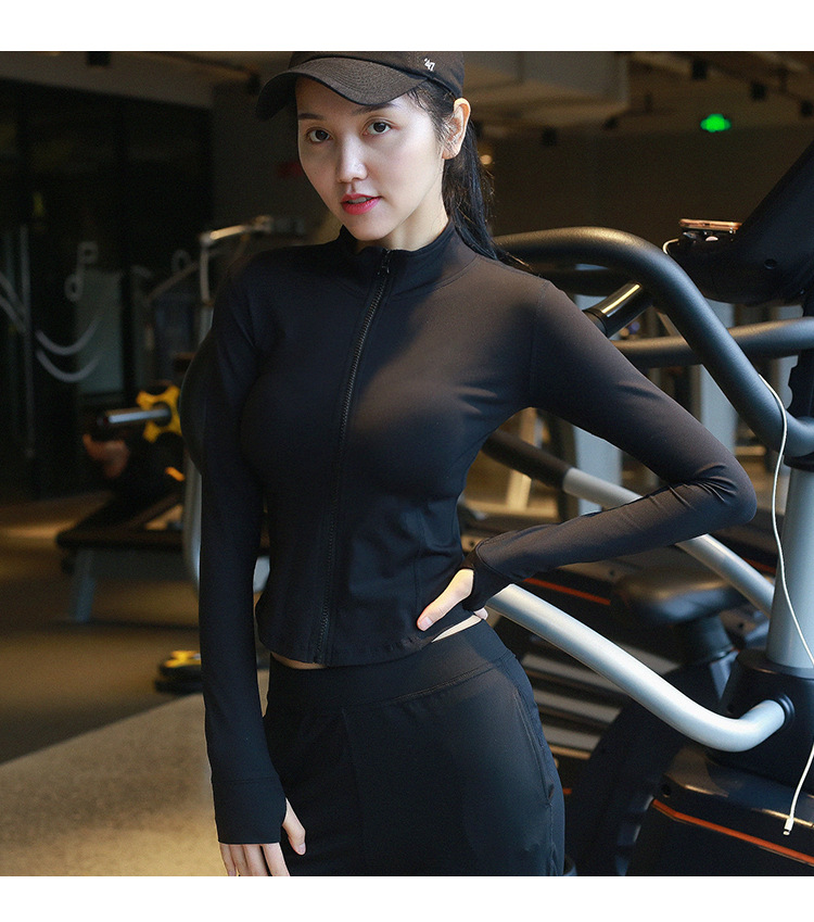 Áo khoác nữ tập thể thao dáng croptop