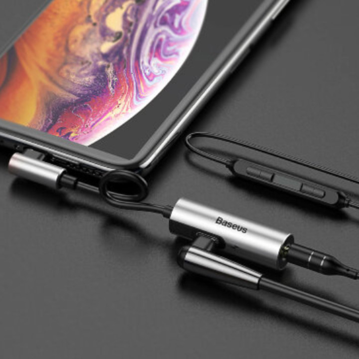 Bộ chuyển cổng Lightning sang Audio 3.5mm + Lightning Baseus L42 cho iPhone X/ XS Max CALL42-S1 - Hàng nhập khẩu