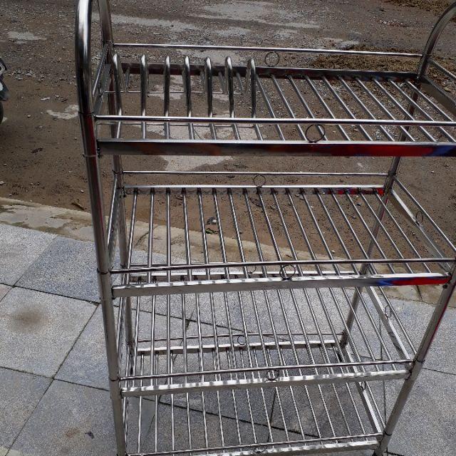 Kệ để bát đĩa 4 tầng inox dạng lắp ráp