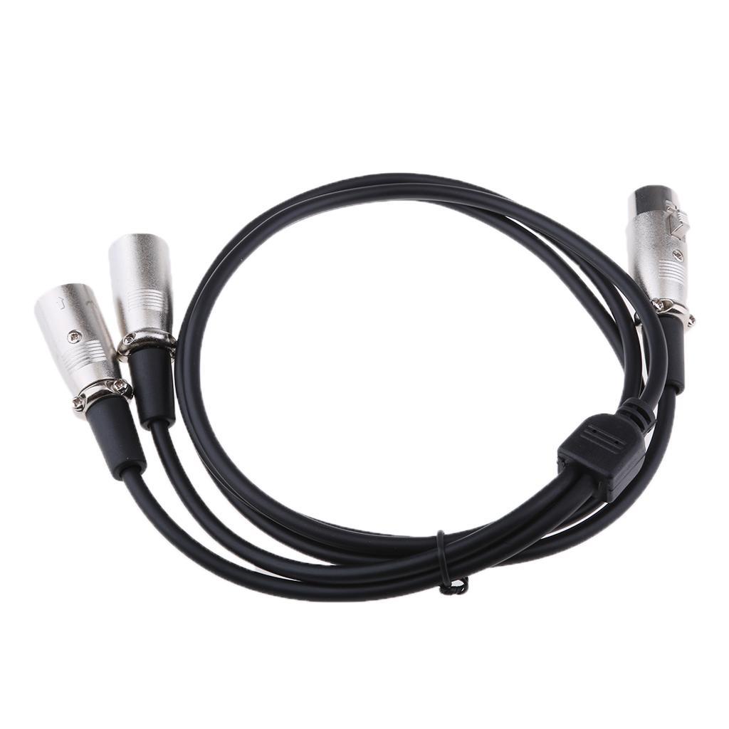 Balanced Microphone Patch Y Cable Cords - XLR Female to Dual XLR Male 3 Pin