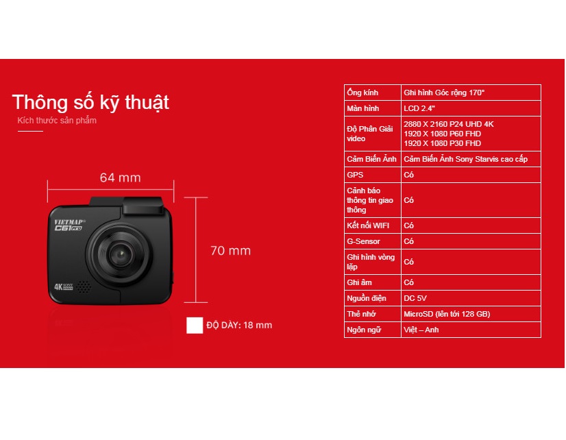 Camera hành trình C61 Pro (bản 2021)- G.P.S Wifi 4K + thẻ nhớ 32GB bền đẹp giá tốt chất lượng