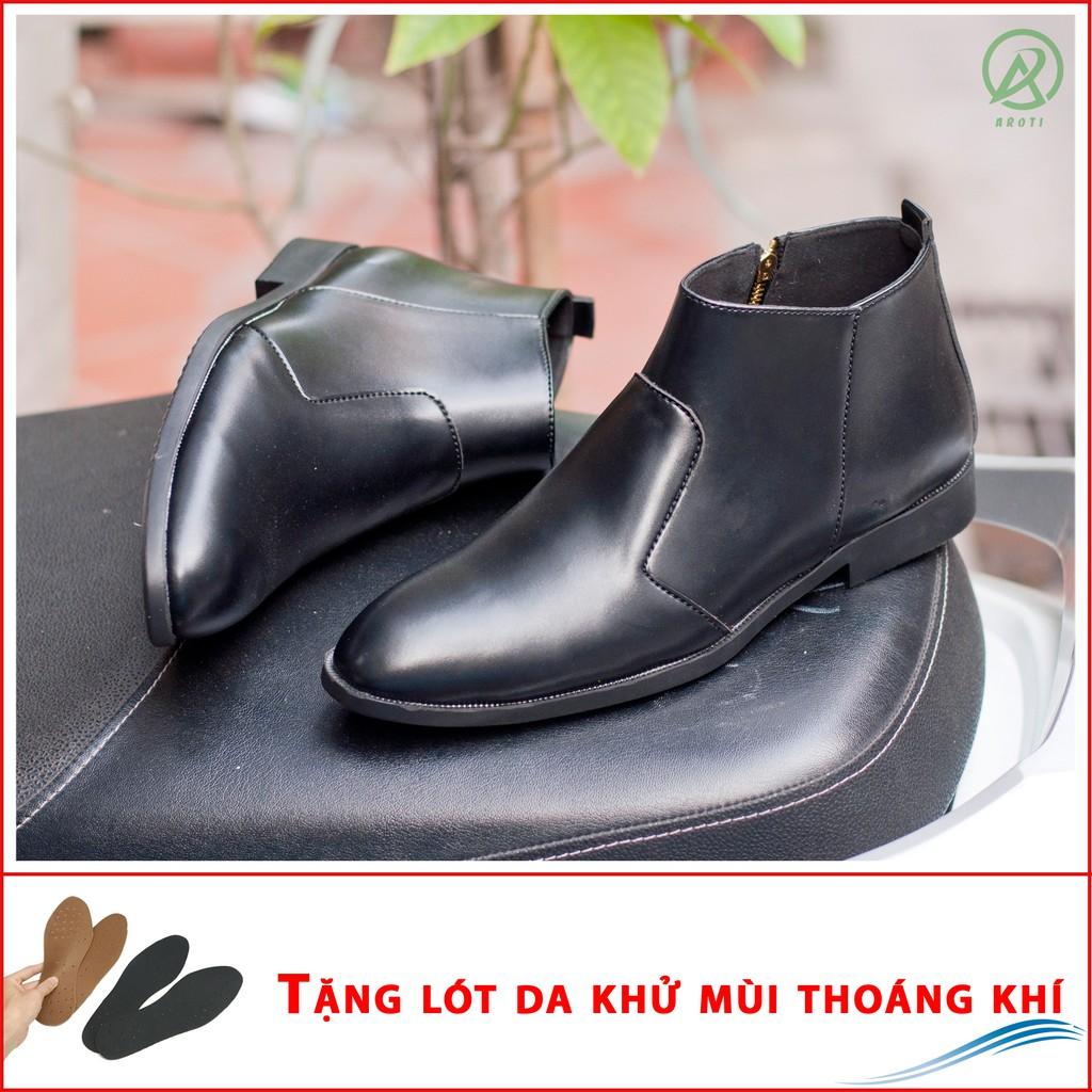 Giày Chelsea Boot Nam Cổ Khóa Da Nhám Màu Đen Cực Chất - Giày Chelsea Boot Nam CB521-nhamkhoa(L)- Tặng Lót Da Khử Mùi