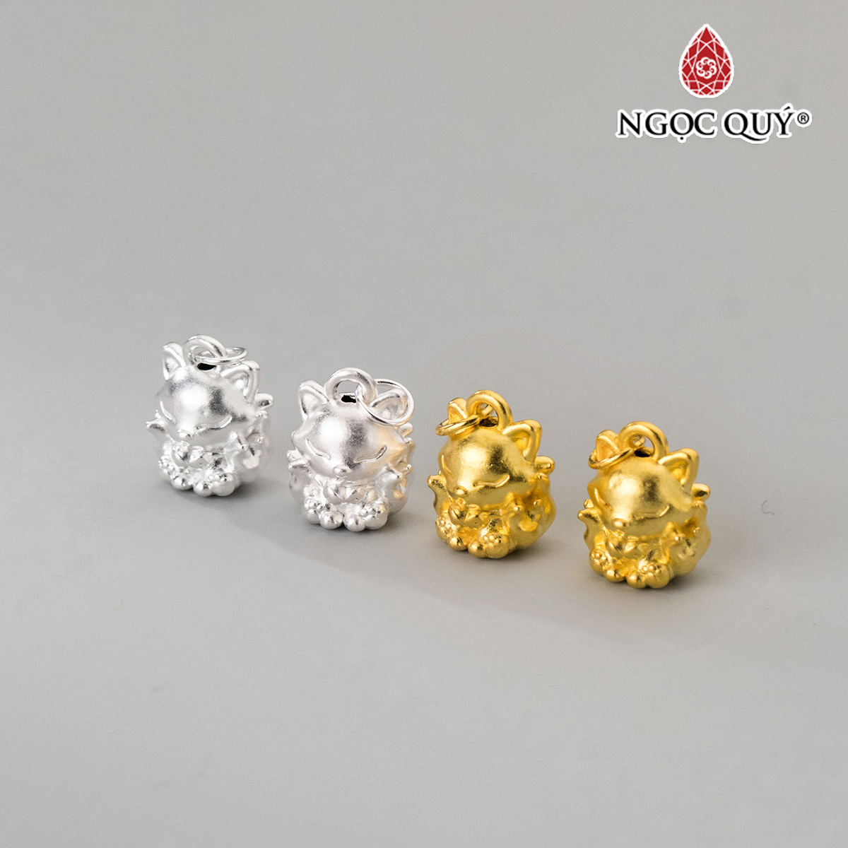 Charm bạc treo hồ ly 9 đuôi - Ngọc Quý Gemstones