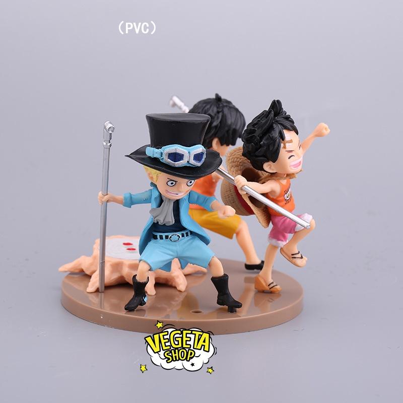 Mô hình One Piece - Set 3 anh em Sabo Portgas D Ace Monkey D Luffy hồi nhỏ - Có 2 loại đế chung và riêng - Cao 9~10 cm